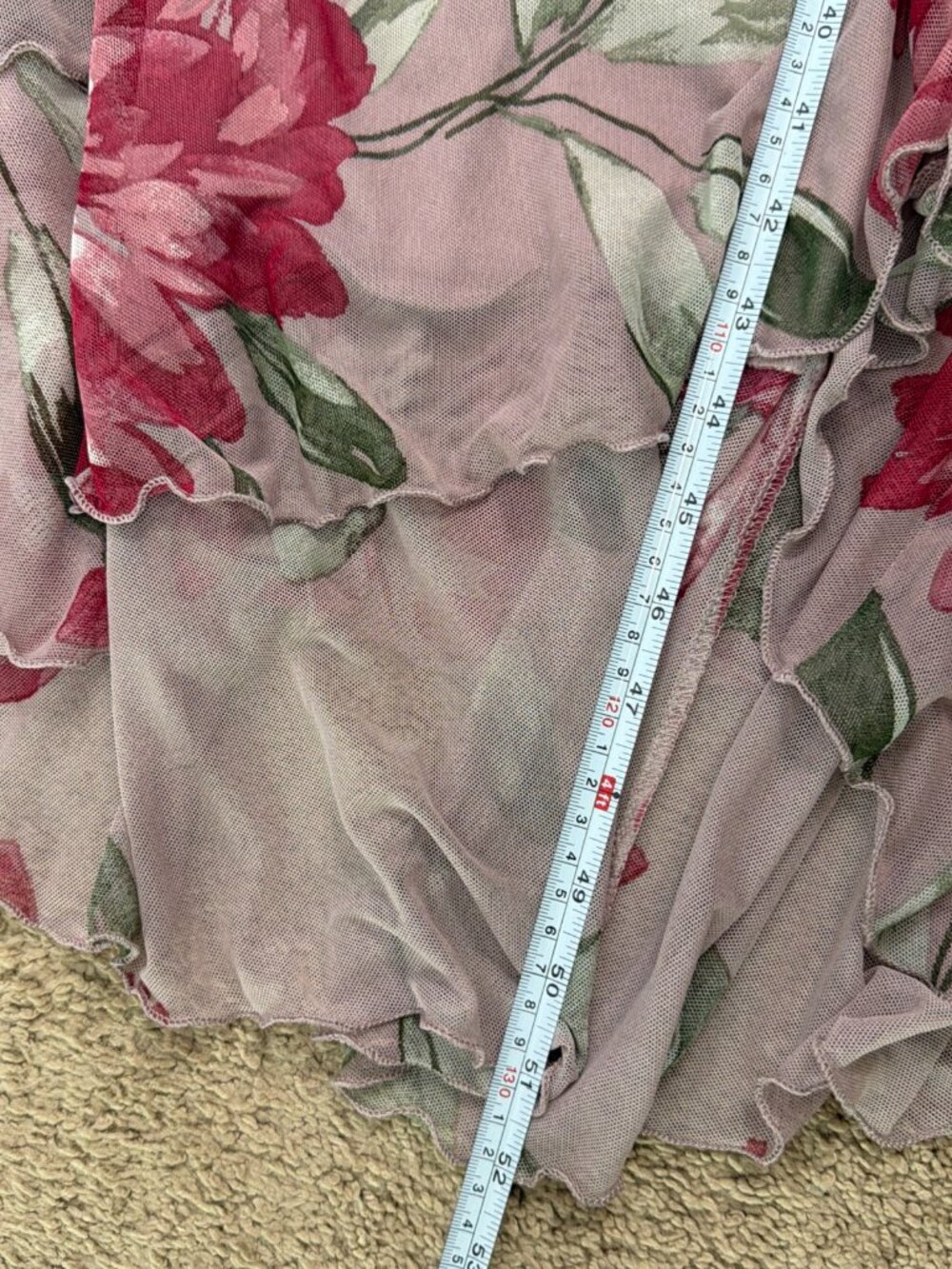 Alexa B Nites Midi Dress Womens 18W Pink Sheer Floral Fairy Cottagecore Y2K Boho - Picture 10 of 10